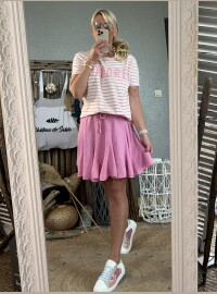 T-shirt marinière j’adore rose