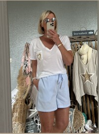 Short rayé bleu