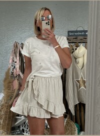 Jupette short fines rayures