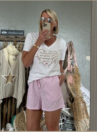 Short rayé rose
