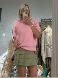 Pull noeud dos rose