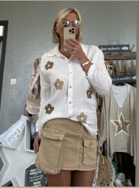 Chemise Flowers caramel