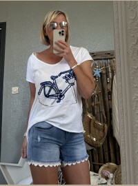 T-shirt cds blanc marine