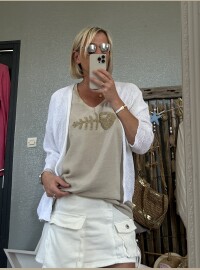 Gilet maille blanc