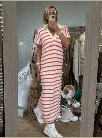 Robe marinière rose cds
