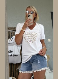 T-shirt  CDS blanc doré