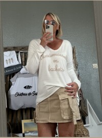 Pull Melle blanc beige
