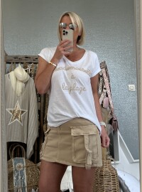 T-shirt cds blanc beige
