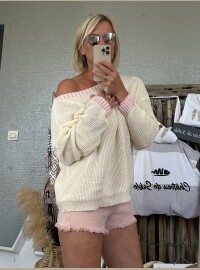 Pull oversize écru