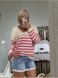 Pull cœur Fluo lurex