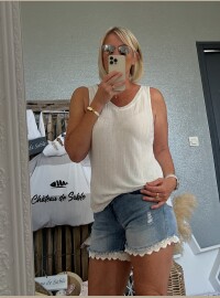 Débardeur lurex blanc