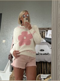 Pull cds fleur blanc