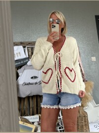 Pull cœur écru
