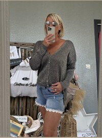Gilet lurex bleu doré