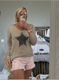 Pull fin star taupe
