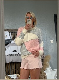 Pull CDS gris rose