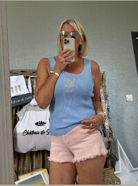 Débardeur Love bleu