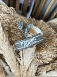 Bracelet J’adore kaki blanc