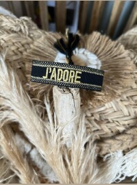 Bracelet J’adore noir doré