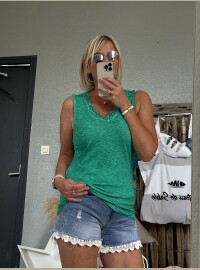 Debardeur CDS dentelle vert