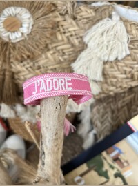 Bracelet J’adore rose blanc