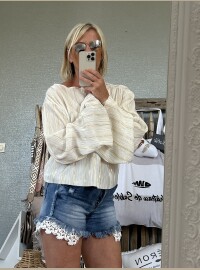 Top blanc lurex