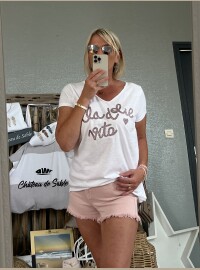 T-shirt la dolce blanc