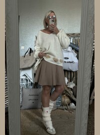 Pull oversize blanc lurex