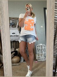 T-shirt flowers orange