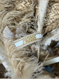 Bracelet J’adore blanc doré