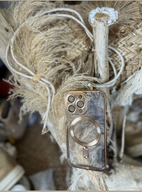 Bandoulière portable beige doré