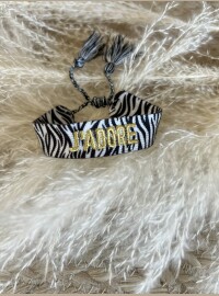 Bracelet J’adore zèbre doré