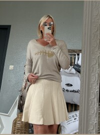 Pull fin fish beige doré