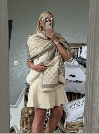 Châle écharpe taupe beige