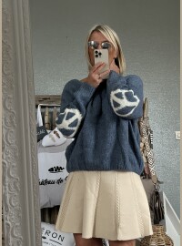Pull Peace bleu jean