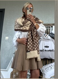Châle écharpe choco beige