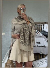 Echarpe  châle CDS beige