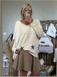 Poncho pull star écru