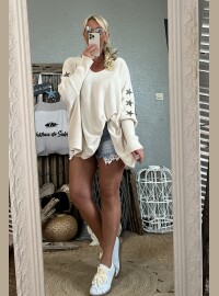 Pull oversize star crème T44/50
