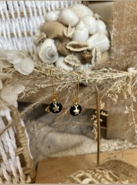 Boucles CDS star noir doré
