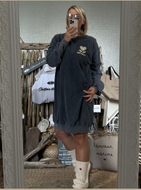 Robe sweat marine  délavée