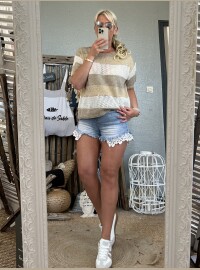 Pull CDS lurex taupe
