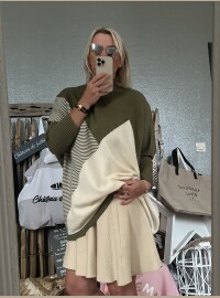 Pull CDS oversize kaki ecru