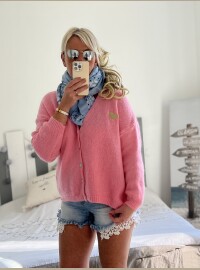 Gilet rose cœur doré