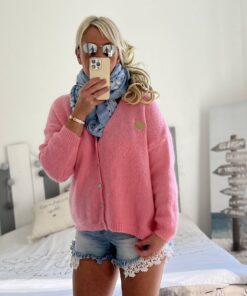 Gilet rose cœur doré