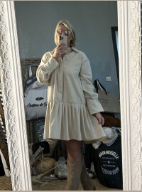 Robe velours écru