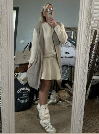 Gilet long beige