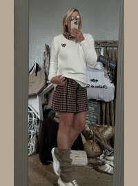 Pull cœur Léo blanc
