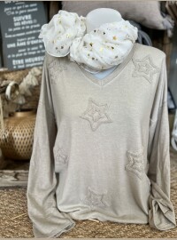 Pull fin star beige