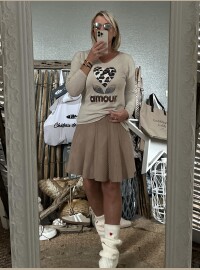 Pull fin Léo beige